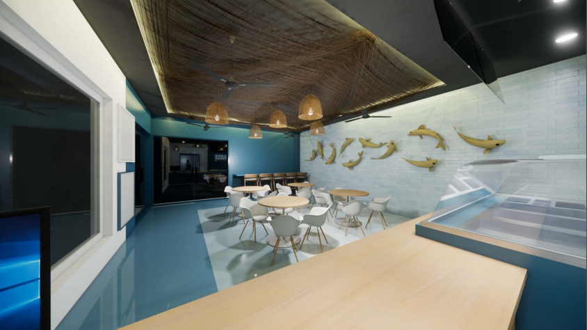 Katch Fresh interior — full dining hall perspective