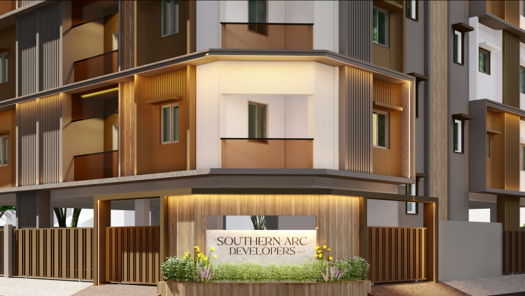 Southern Arc Developers residential building — evening facade