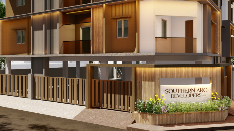 Southern Arc Developers residential building — entrance detail