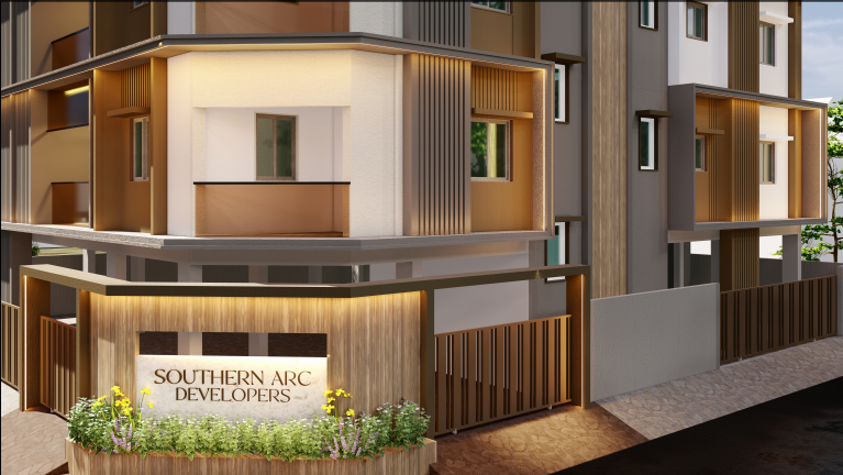 Southern Arc Developers residential building — illuminated signage