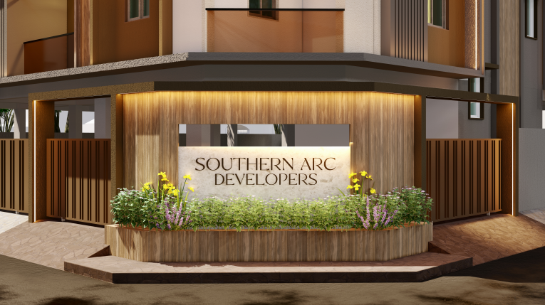 Southern Arc Developers residential building — night elevation